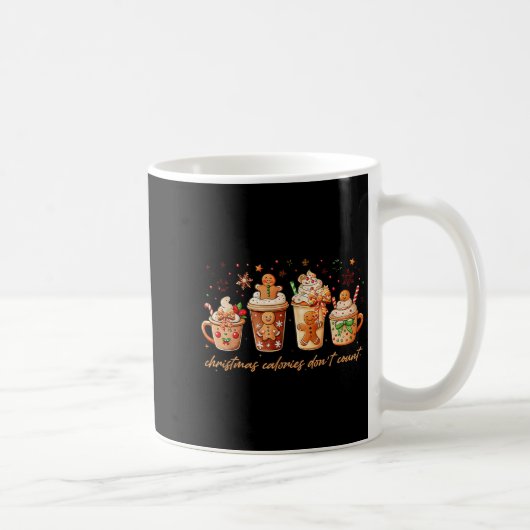 Christmas Colories Don't Count Gingerbread Men Hot Kaffeetasse (Rechts)
