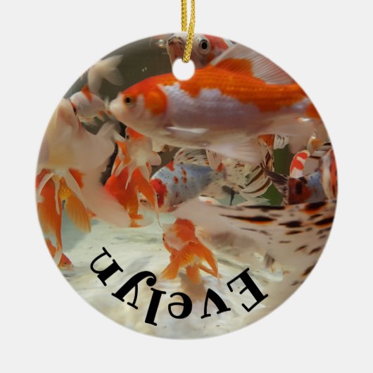 Christmas common and shubunkin goldfish keramik ornament (Vorne)