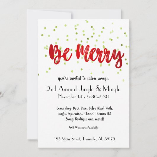 Christmas Confetti Jingle und Mingle Einladung (Vorderseite)