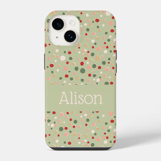 Christmas Confetti Polka Dot Niedlich iPhone Case Hülle (Rückseite)