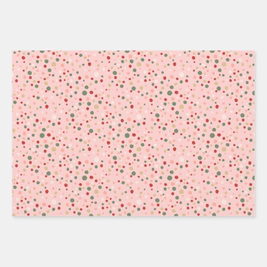Christmas Confetti Polka Dot Wrapping Paper Set Geschenkpapier Set (Vorderseite 3)