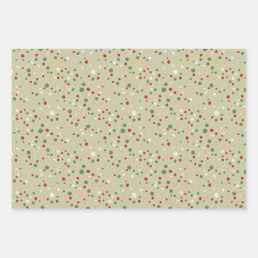 Christmas Confetti Polka Dot Wrapping Paper Set Geschenkpapier Set (Vorderseite)