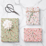Christmas Confetti Polka Dot Wrapping Paper Set Geschenkpapier Set<br><div class="desc">Fügen Sie Ihrem Urlaubsgeschenk eine spielerische Drehung mit diesem Set von 3 Packpapier-Blättern, mit einem lustigen Polka Dot Design, das sich wie festliche Konfetti anfühlt! Mit einer Mischung aus klassischen Weihnachtsfarben und schillernden Rosa und Pfefferminzgrün sorgen diese Blätter für eine frische, fröhliche Atmosphäre. Egal ob Sie Geschenke für Kinder, Freunde...</div>