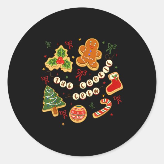 Christmas Cookie Baking Crew For Women Basker Seni Runder Aufkleber (Vorderseite)