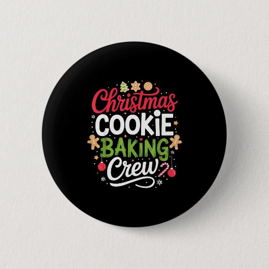 Christmas Cookie Baking Crew Mom Funny Proud Holid Button (Vorderseite)