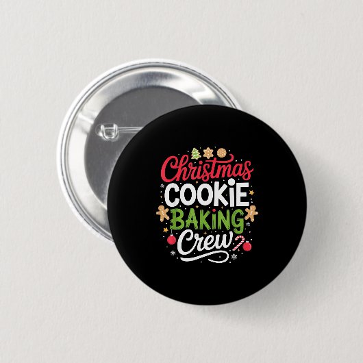 Christmas Cookie Baking Crew Mom Funny Proud Holid Button (Vorne & Hinten)