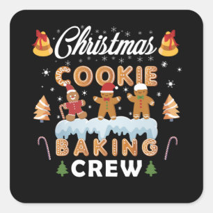 CHRISTMAS COOKIE BAKING CREW QUADRATISCHER AUFKLEBER