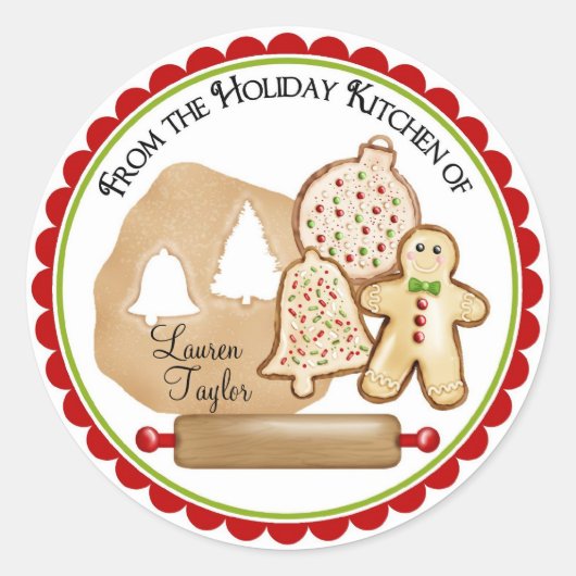 Christmas Cookie Baking Holiday Stickers (Vorderseite)