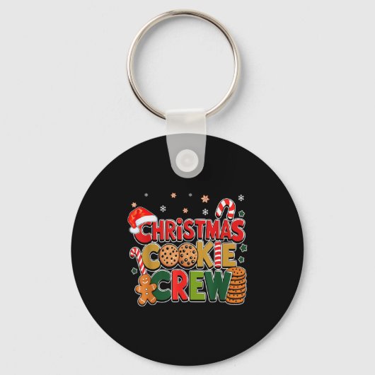 Christmas Cookie Crew Eating Gingerbread Family Te Schlüsselanhänger (Vorderseite)