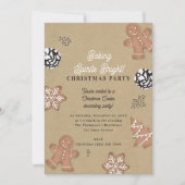 Christmas Cookie Decorating Party Kraft Einladung (Vorderseite)