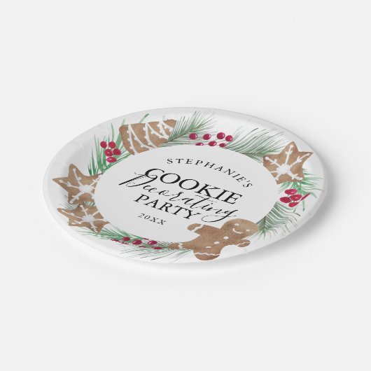 Christmas Cookie Decorating Party Pappteller (Schrägansicht)