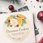 Christmas Cookie Dried Orange Kraft Paper Elegant Runder Aufkleber