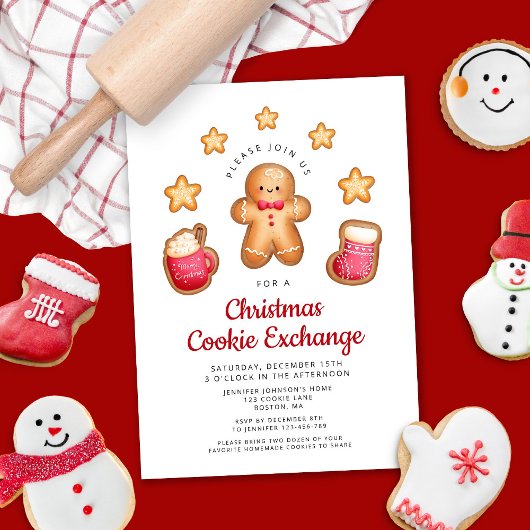 Christmas Cookie Exchange Niedlich Gingerbread Man Einladung