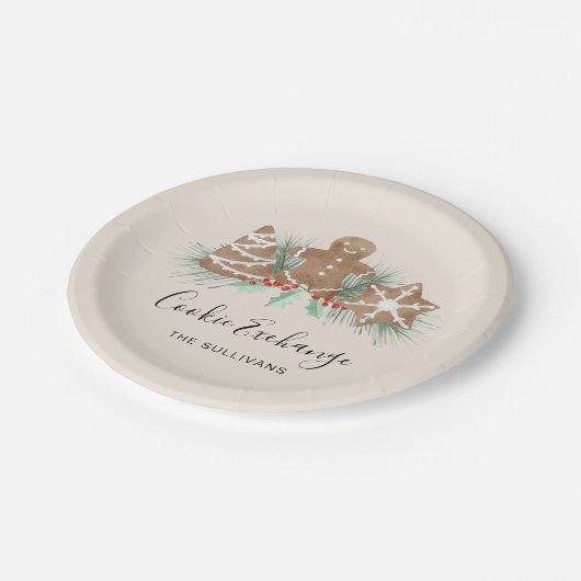 Christmas Cookie Exchange Pappteller (Schrägansicht)