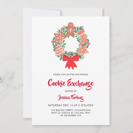 Christmas Cookie Exchange Party Einladung (Vorderseite)