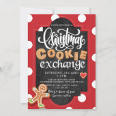 Christmas Cookie Exchange Party Red Polka Dot Einladung (Vorderseite)