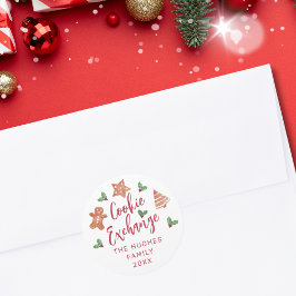 Christmas Cookie Exchange Party Runder Aufkleber