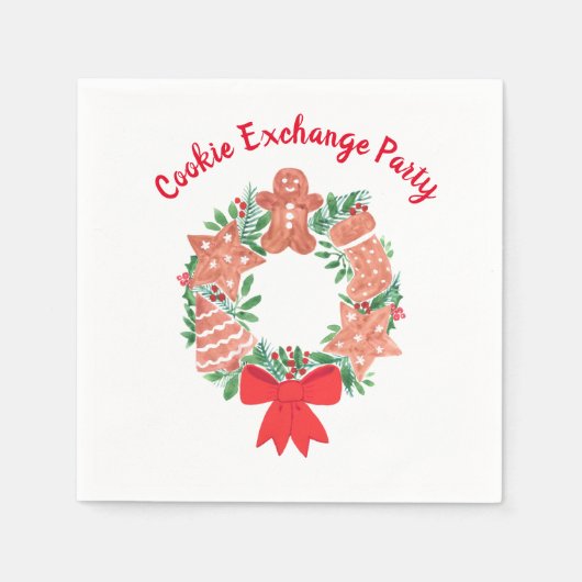 Christmas Cookie Exchange Party Serviette (Vorderseite)