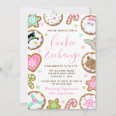 Christmas Cookie Exchange Pink and Green Einladung (Vorderseite)