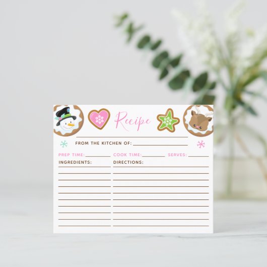 Christmas Cookie Exchange Pink and Green Recipe (Stehend Vorderseite)