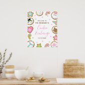 Christmas Cookie Exchange Pink Green Welcome Sign Poster (Küche)