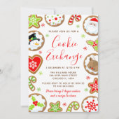 Christmas Cookie Exchange Red and Green Einladung (Vorderseite)