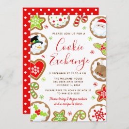 Christmas Cookie Exchange Red and Green Einladung