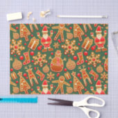 Christmas Cookie Fun Holiday Items on Green Seidenpapier (Handwerk)
