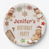Christmas Cookie Gingerbread Birthday Pappteller (Vorderseite)