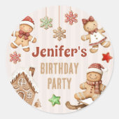 Christmas Cookie Gingerbread Birthday Runder Aufkleber (Vorderseite)