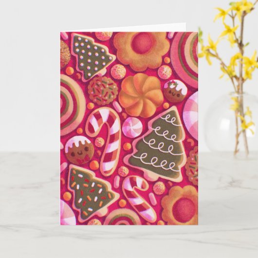 Christmas Cookie Pattern  Karte (Gelbe Blume)