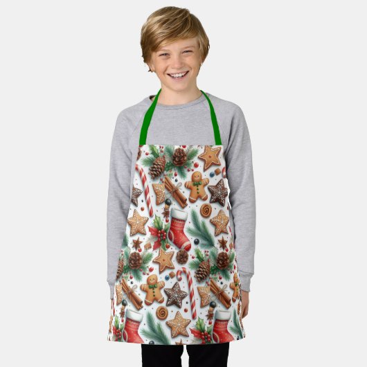 Christmas Cookie Pattern Kids  Schürze (Getragen)