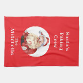 Christmas Cookie Retro Santa's Baking Crew NAME Geschirrtuch (Horizontal)