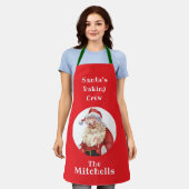 Christmas Cookie Retro Santa's Baking Crew Unisex Schürze (Getragen)