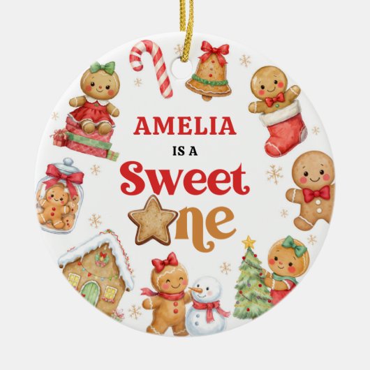 Christmas Cookie Sweet One 1st Birthday Keramik Ornament (Vorne)