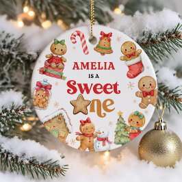 Christmas Cookie Sweet One 1st Birthday  Keramik Ornament