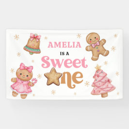 Christmas Cookie Sweet One 1st Birthday Party Banner