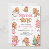 Christmas Cookie Sweet One 1st Birthday Party Einladung (Vorderseite)