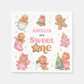Christmas Cookie Sweet One 1st Birthday Party Serviette (Vorderseite)