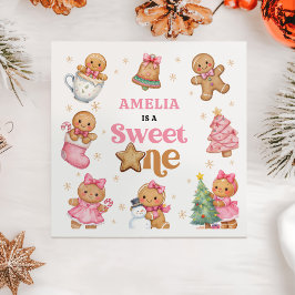 Christmas Cookie Sweet One 1st Birthday Party Serviette