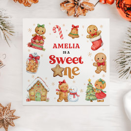 Christmas Cookie Sweet One 1st Birthday Party Serviette
