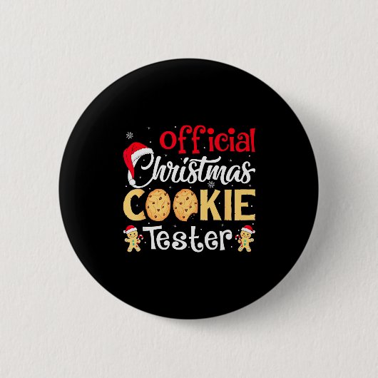 Christmas Cookie Tester Funny Baking Crew Xmas Button (Vorderseite)