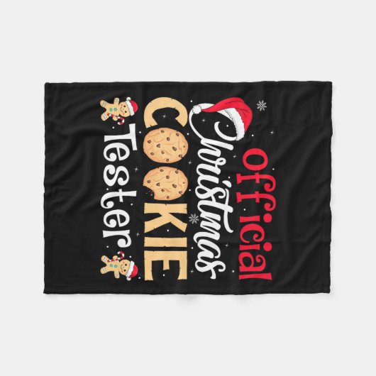Christmas Cookie Tester Funny Baking Crew Xmas Pre Fleecedecke (Vorderseite (Horizontal))