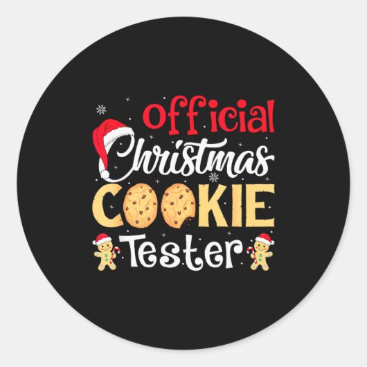 Christmas Cookie Tester Funny Baking Crew Xmas  Runder Aufkleber (Vorderseite)