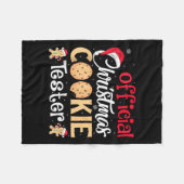 Christmas Cookie Tester Funny Baking Crew Xmas Tan Fleecedecke (Vorderseite (Horizontal))