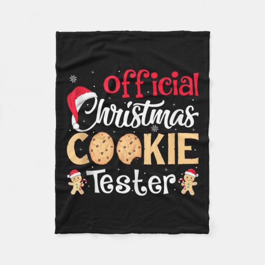 Christmas Cookie Tester Funny Baking Crew Xmas Tan Fleecedecke (Vorderseite)