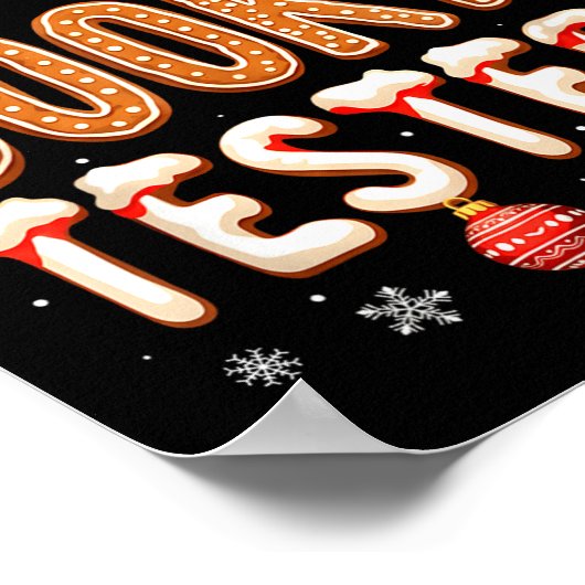 Christmas Cookie Tester Taster Baking Crew Toddle Poster (Ecke)