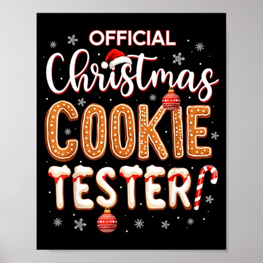 Christmas Cookie Tester Taster Baking Crew Toddle Poster (Vorne)