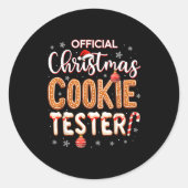 Christmas Cookie Tester Taster Baking Crew Toddle Runder Aufkleber (Vorderseite)