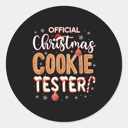 Christmas Cookie Tester Taster Baking Crew Toddle Runder Aufkleber (Vorderseite)